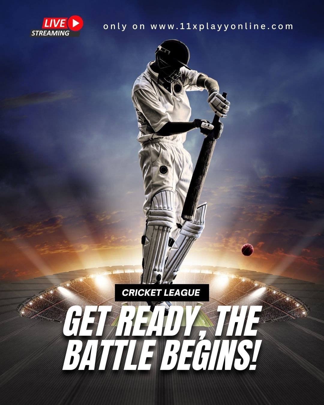 Blue and White Bold Dynamic Cricket Sports Instagram Post